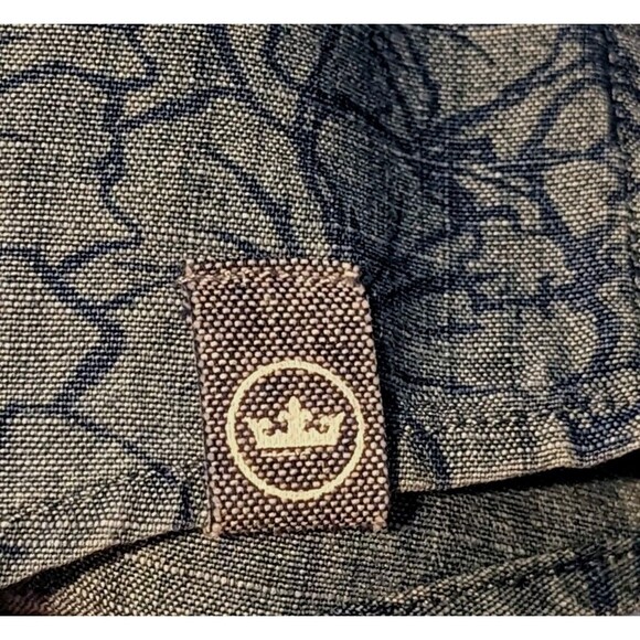 PETER MILLAR Blue Floral Print Shirt Men's LARGE Long Sleeve Hawaiian Button Up - Picture 6 of 9